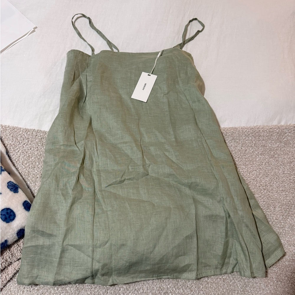 NWT Mikoh Sage Green Mini Dress
